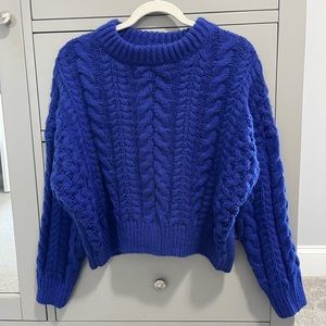 Royal Blue Chunky Knit Sweater